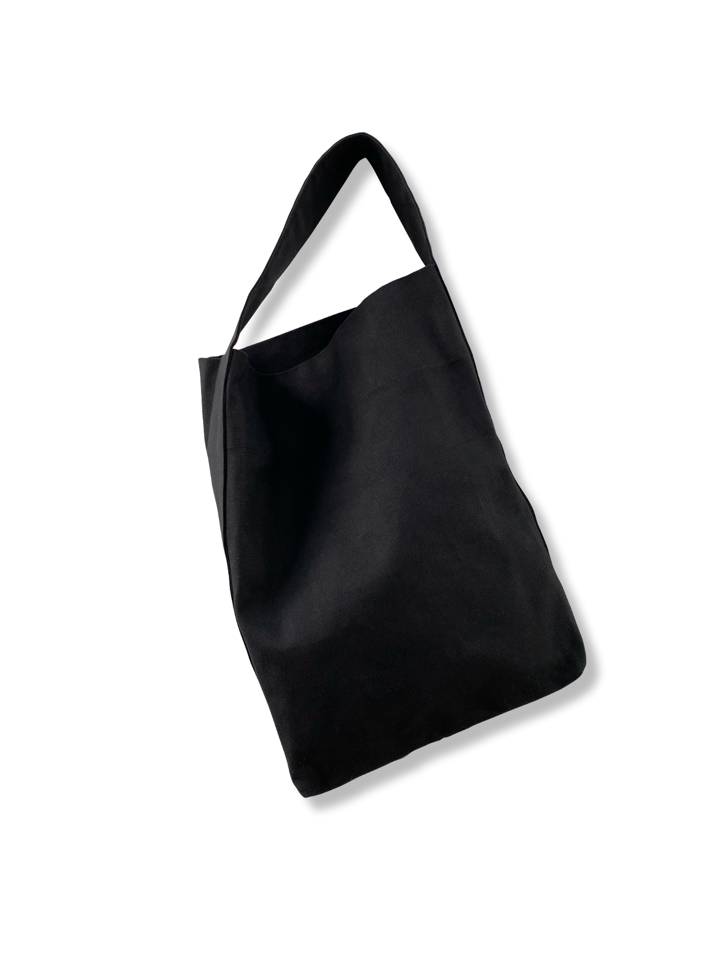 Bucket Tote in Black Cotton