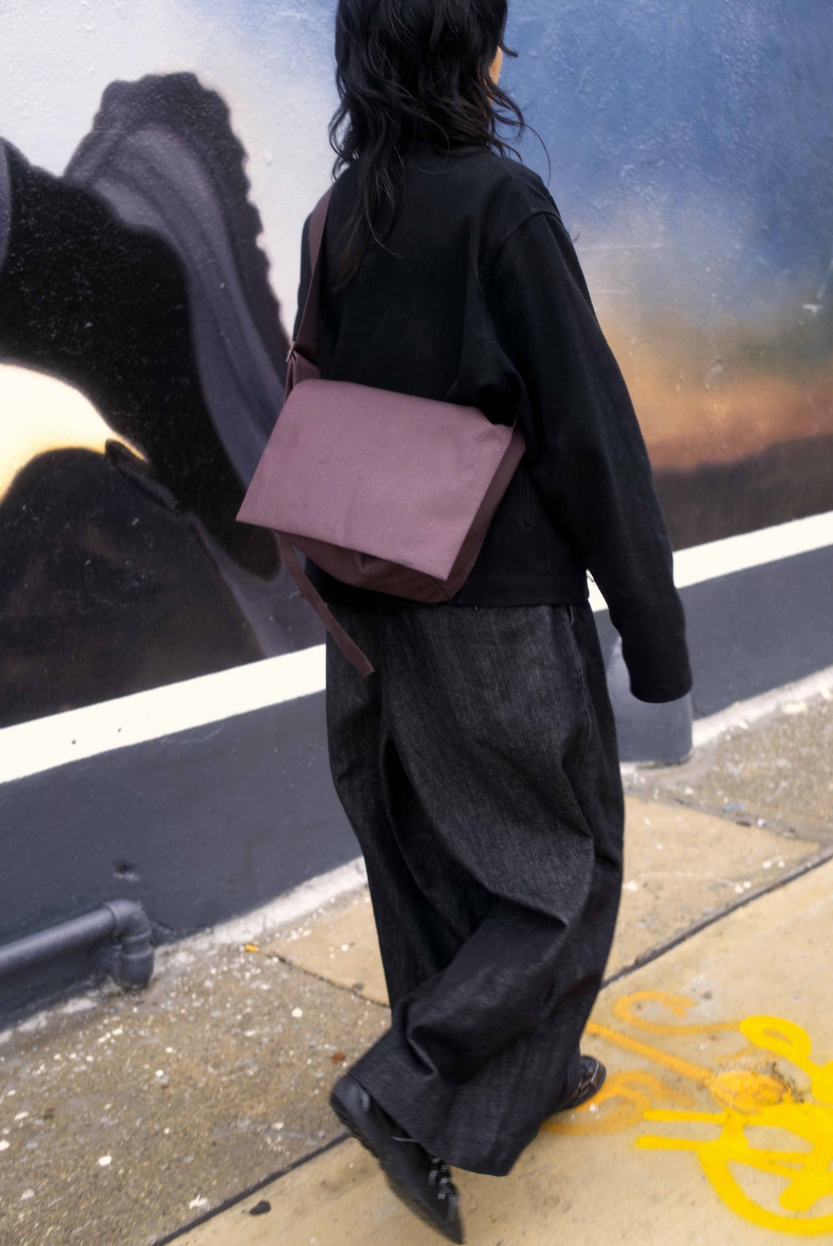 Small Waterproof Messenger Bag in Brown