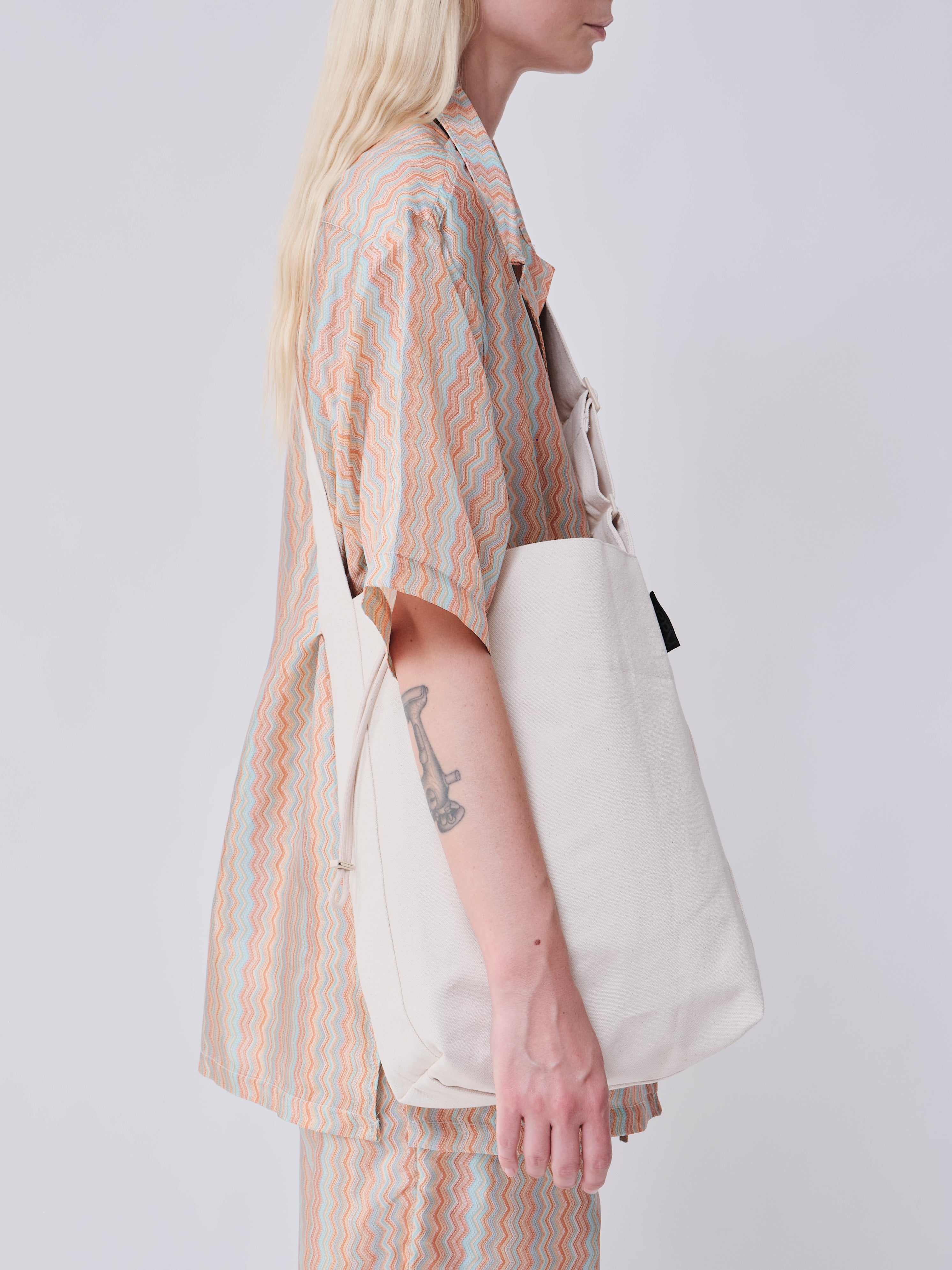 Crossbody Midi Bucket Natural Cotton