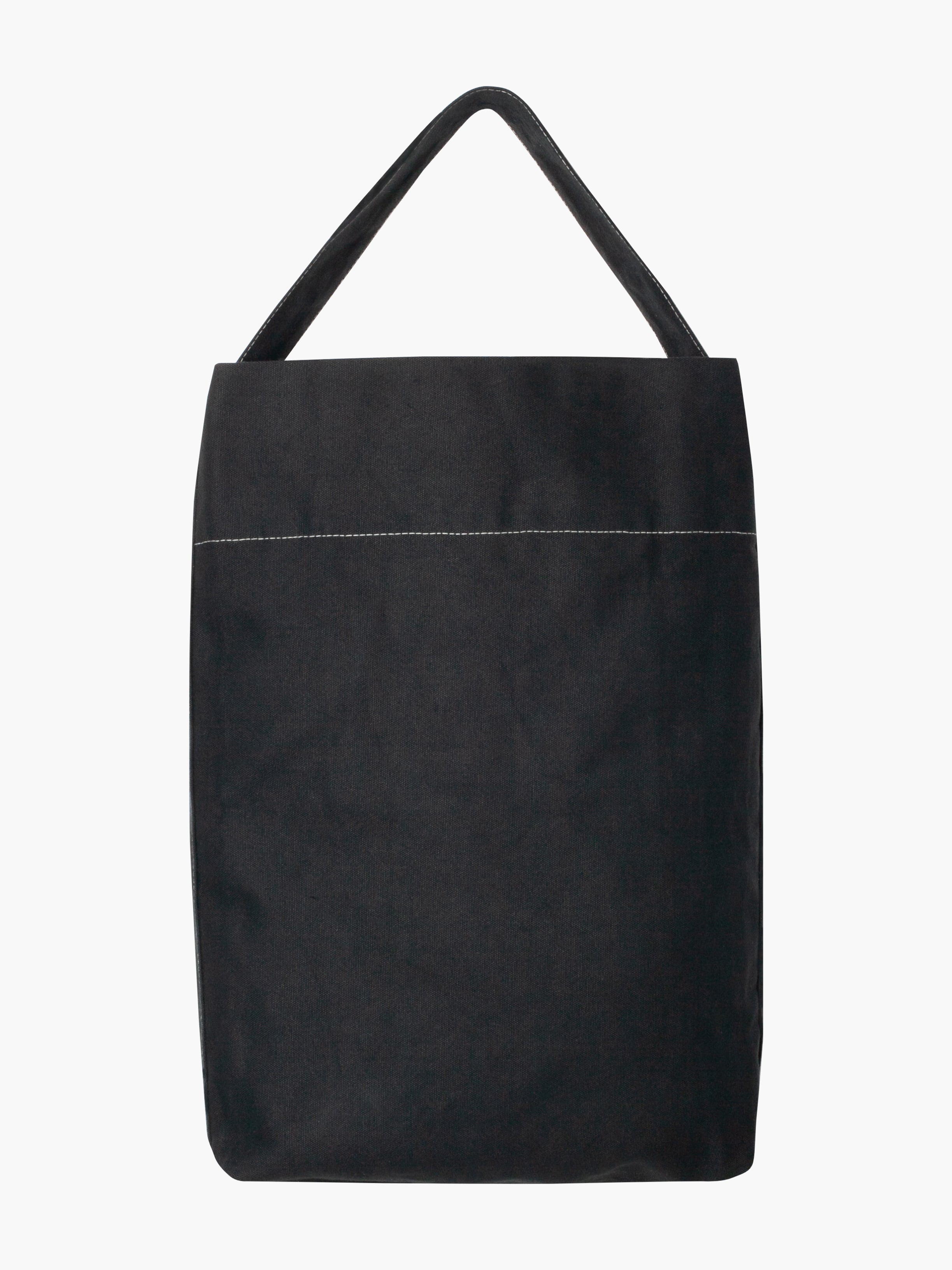 Bucket Tote in Black with Contrast Stitching (Water Repellent)