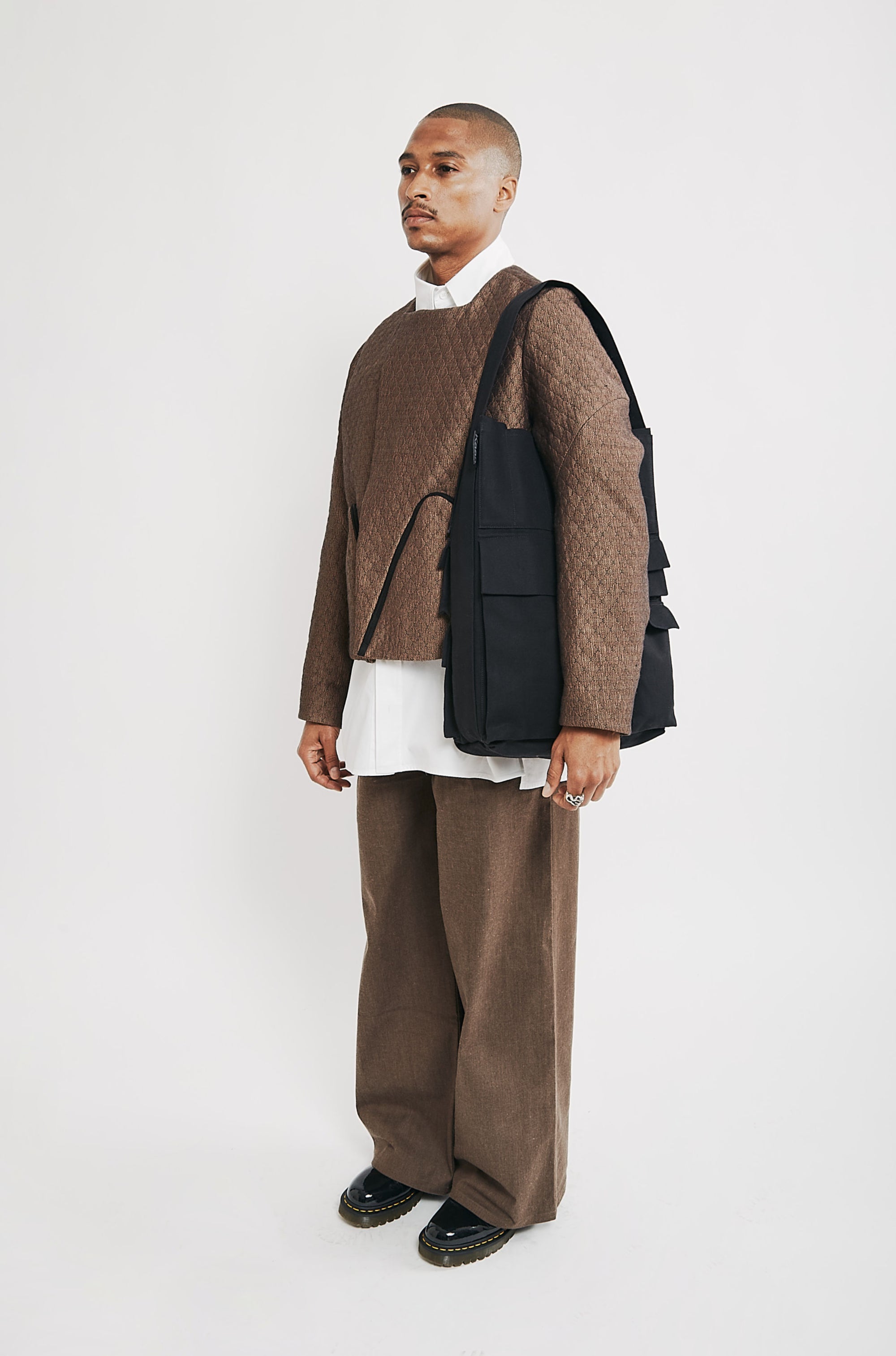KAANAS スクエアカゴハンドバッグ Crossbody Midi Bucket Natural Cotton – Kaan