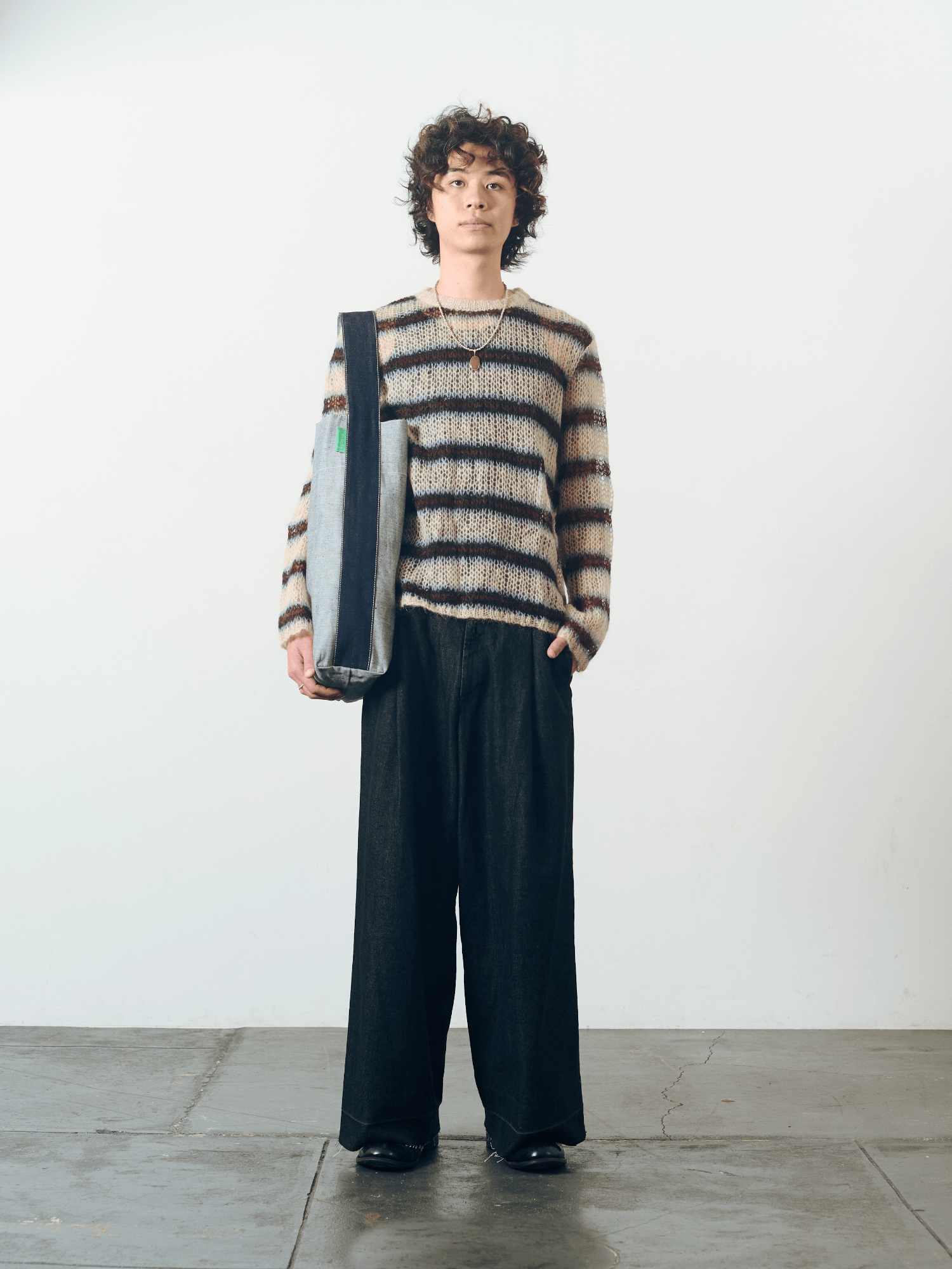 Reversible Denim Large Bucket in Indigo