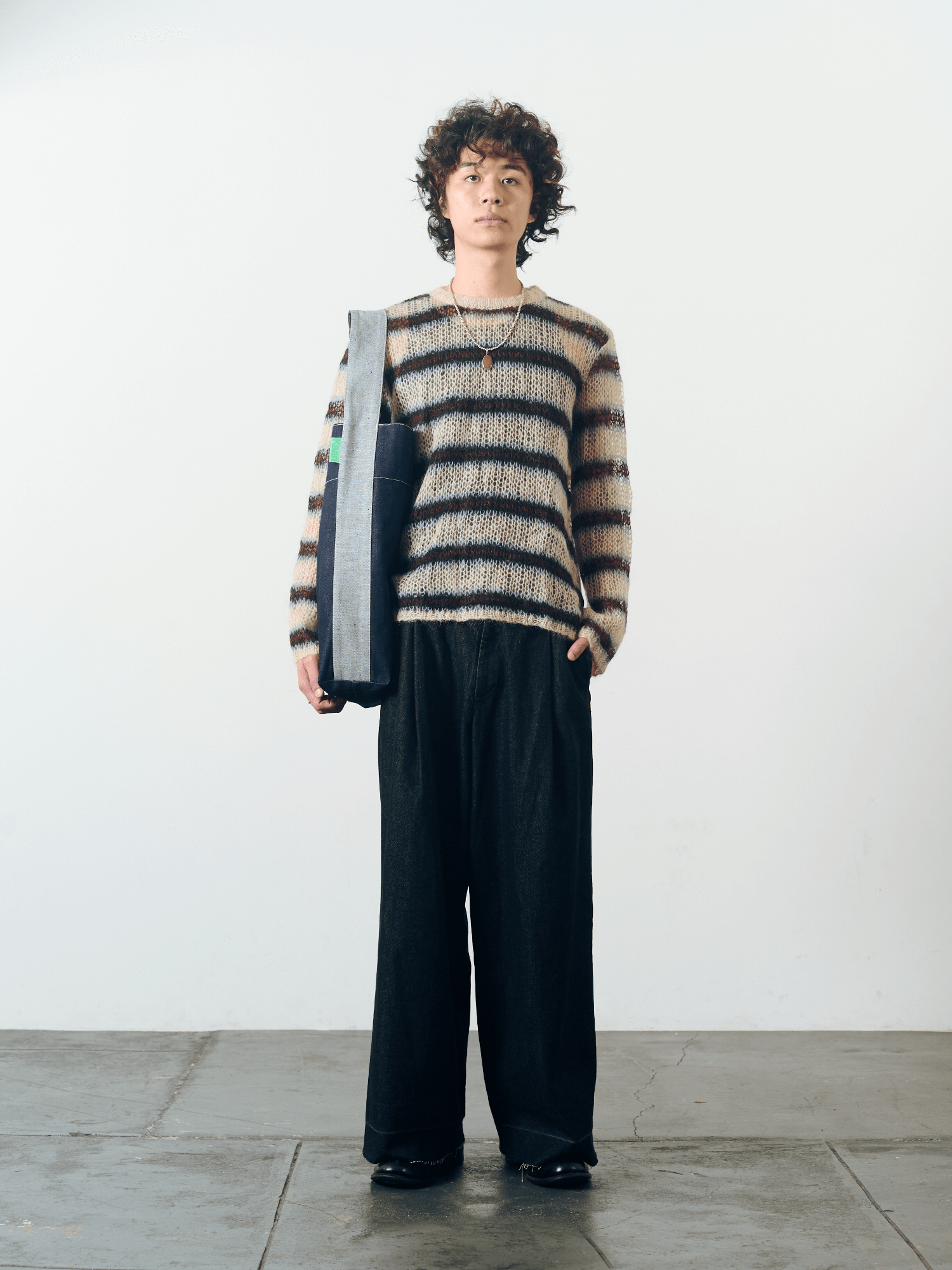 Reversible Denim Large Bucket in Indigo