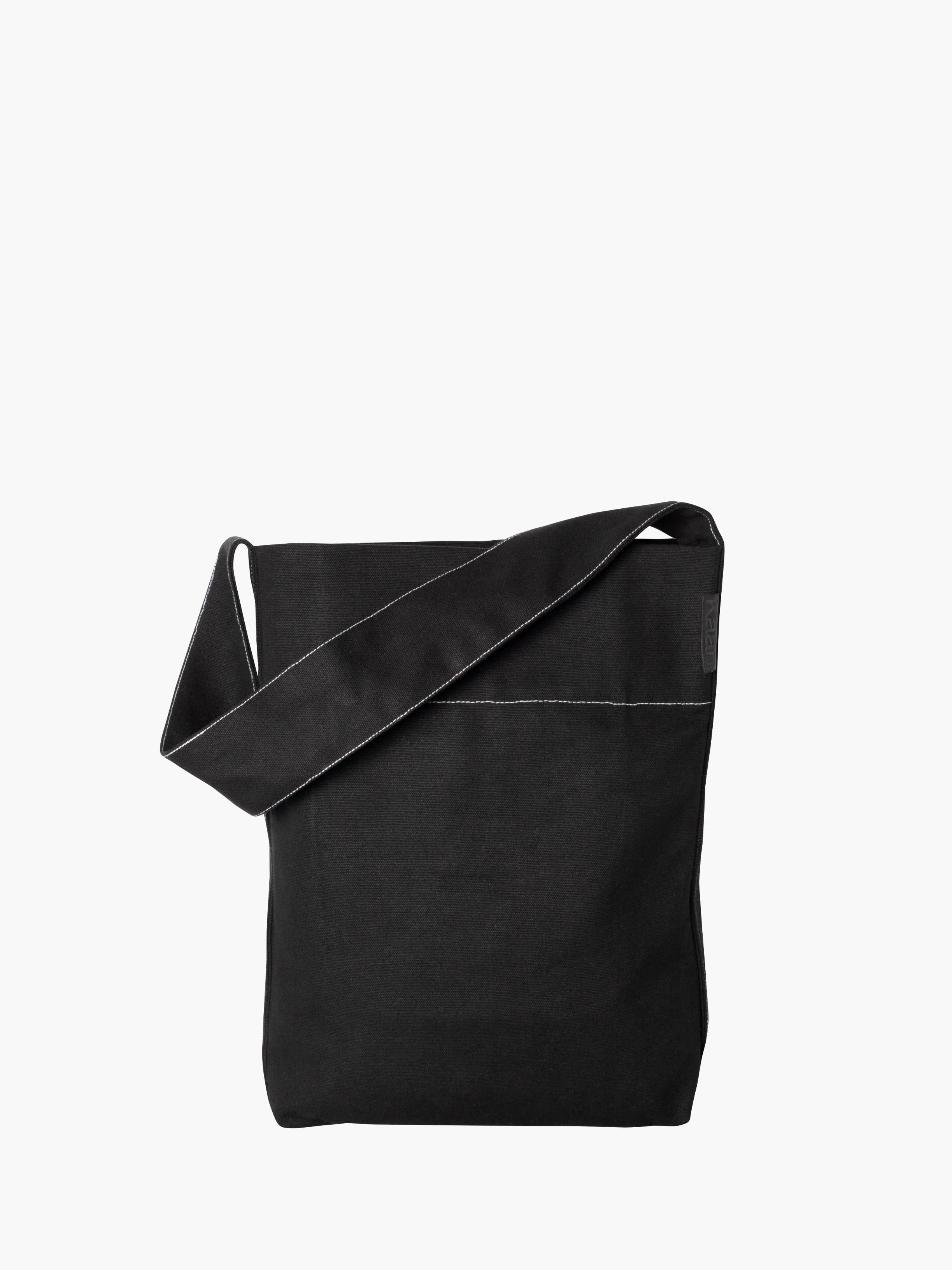 Midi Bucket - Black Cotton with Contrast Stitch (Water Repellent)