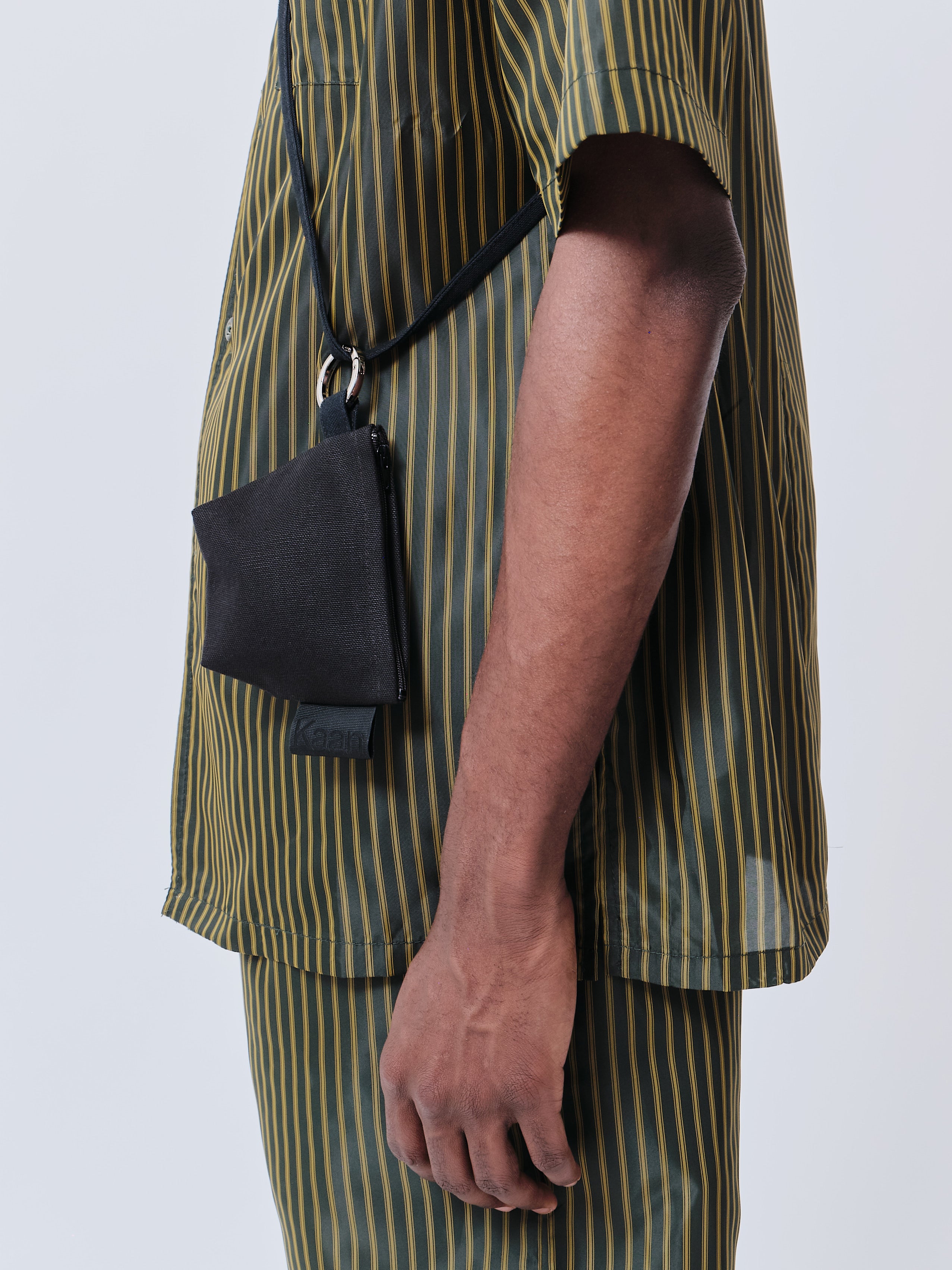 Mini Lanyard Pouch in Black Cotton