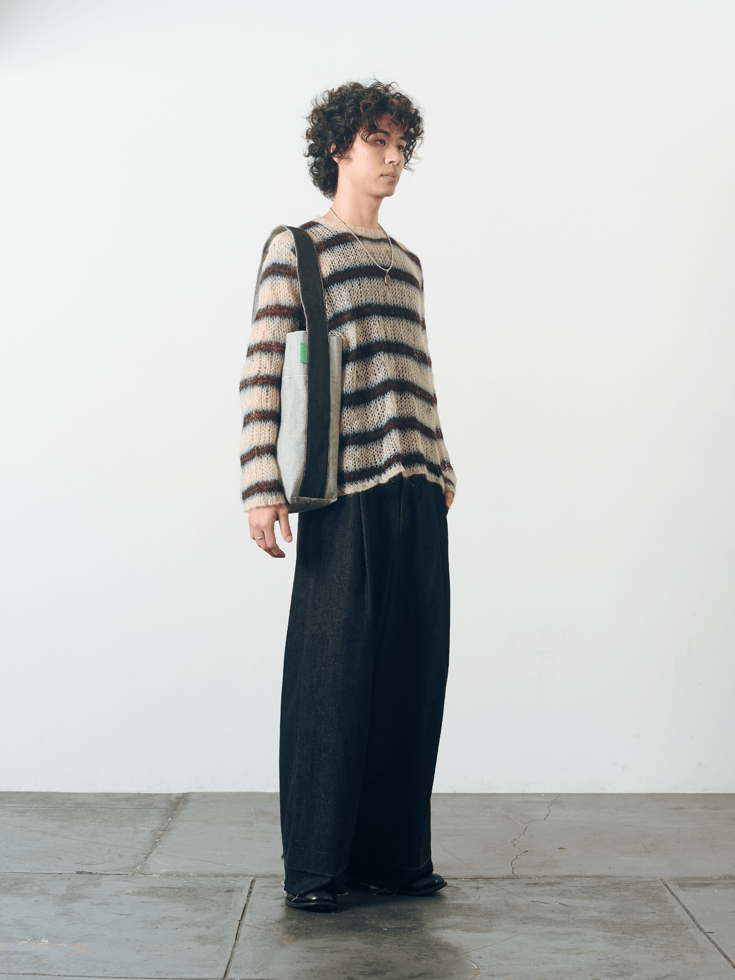 Reversible Denim Midi Bucket in Black