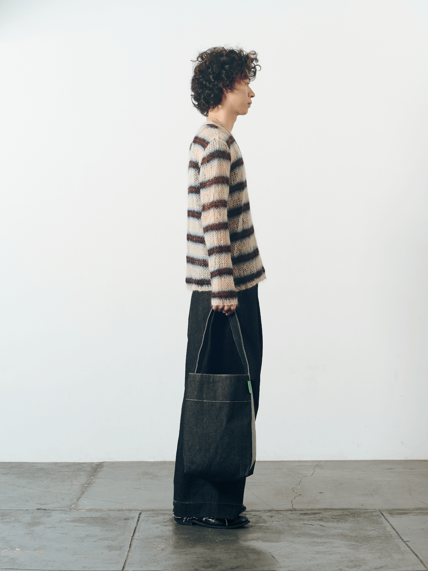 Reversible Denim Midi Bucket in Black