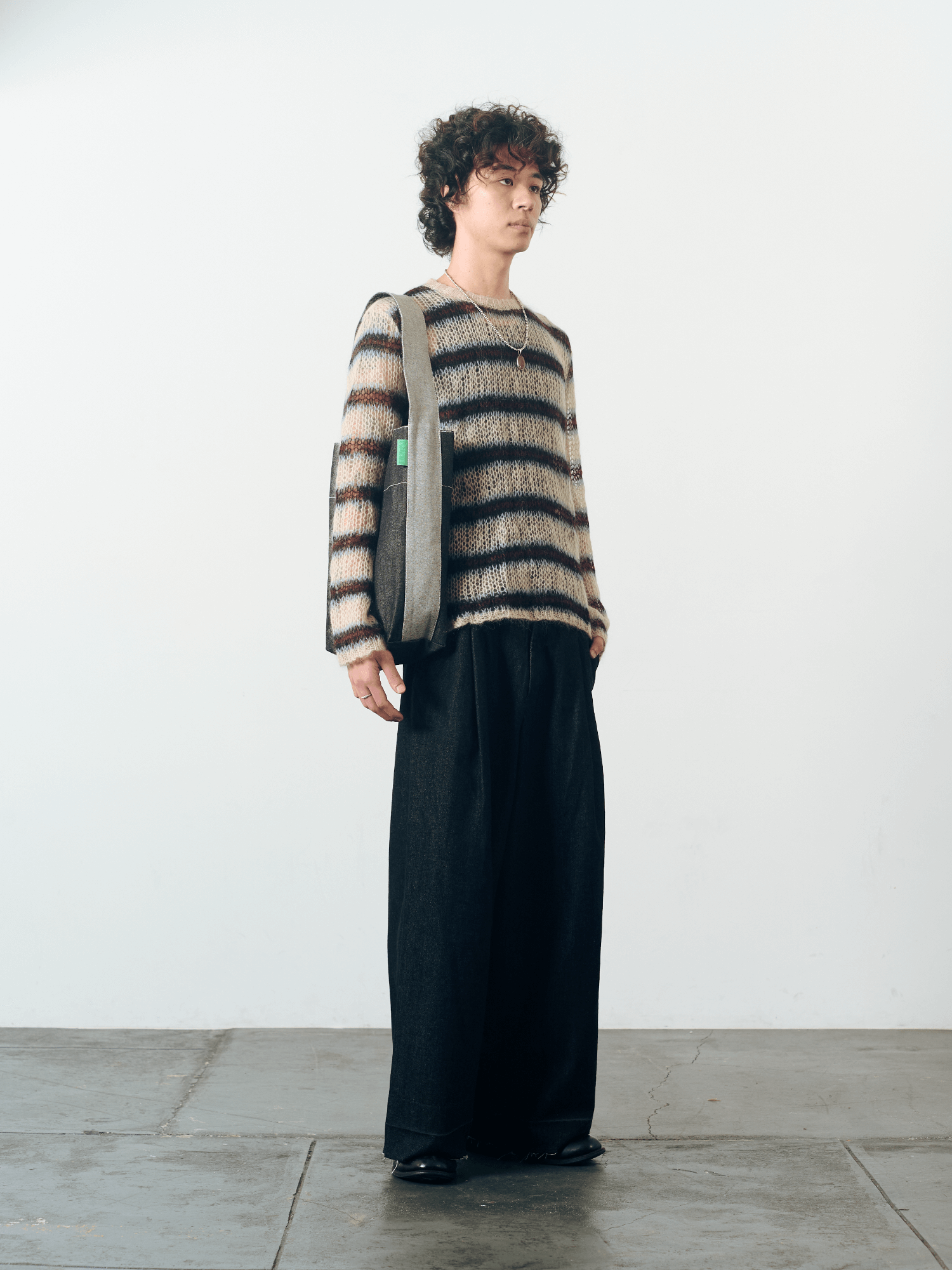 Reversible Denim Midi Bucket in Black