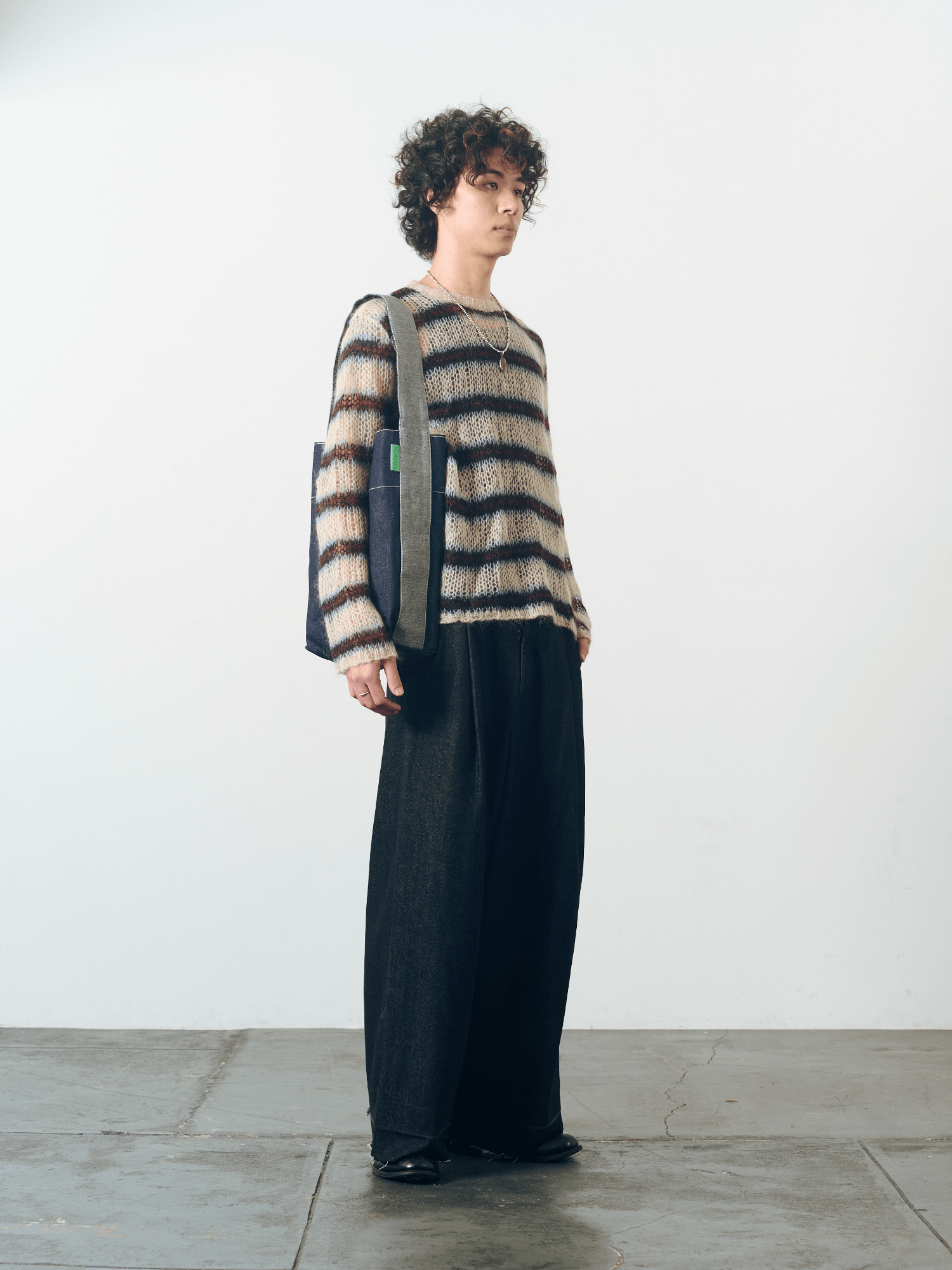 Reversible Denim Midi Bucket in Dark Indigo