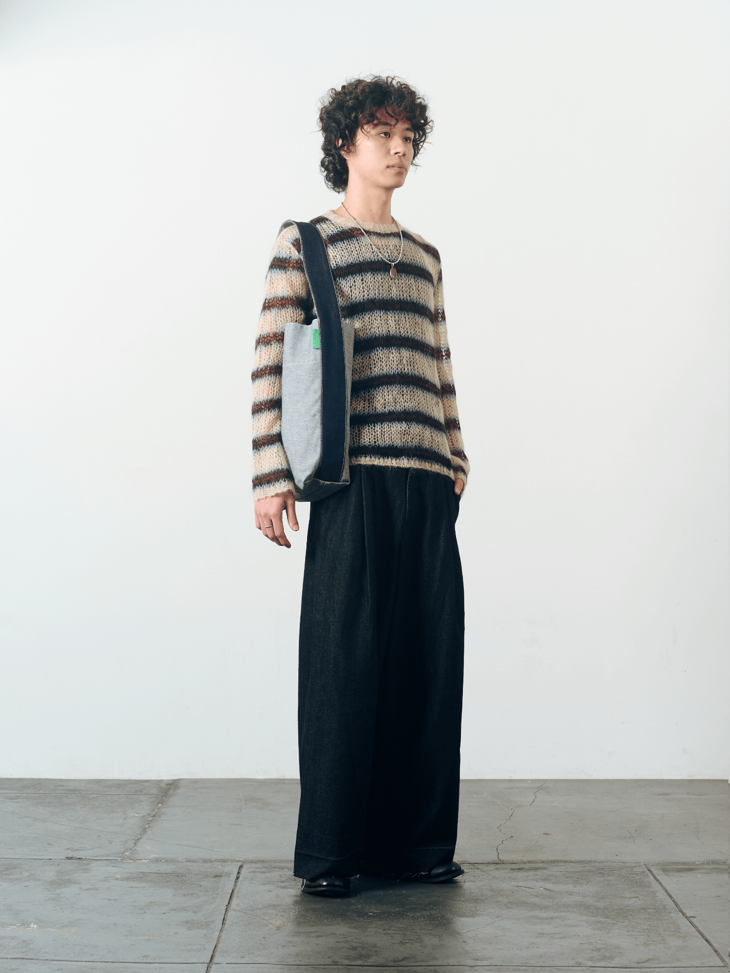 Reversible Denim Midi Bucket in Dark Indigo