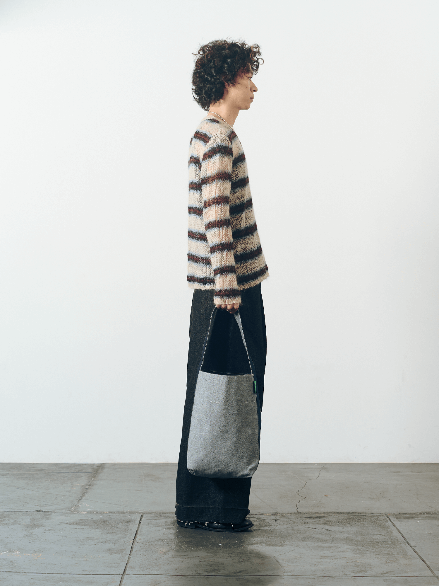 Reversible Denim Midi Bucket in Dark Indigo