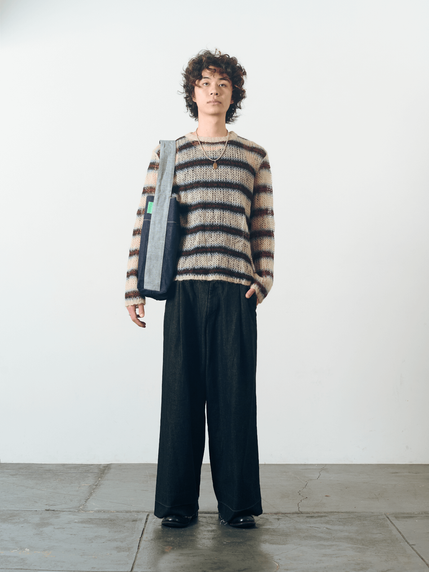 Reversible Denim Midi Bucket in Dark Indigo