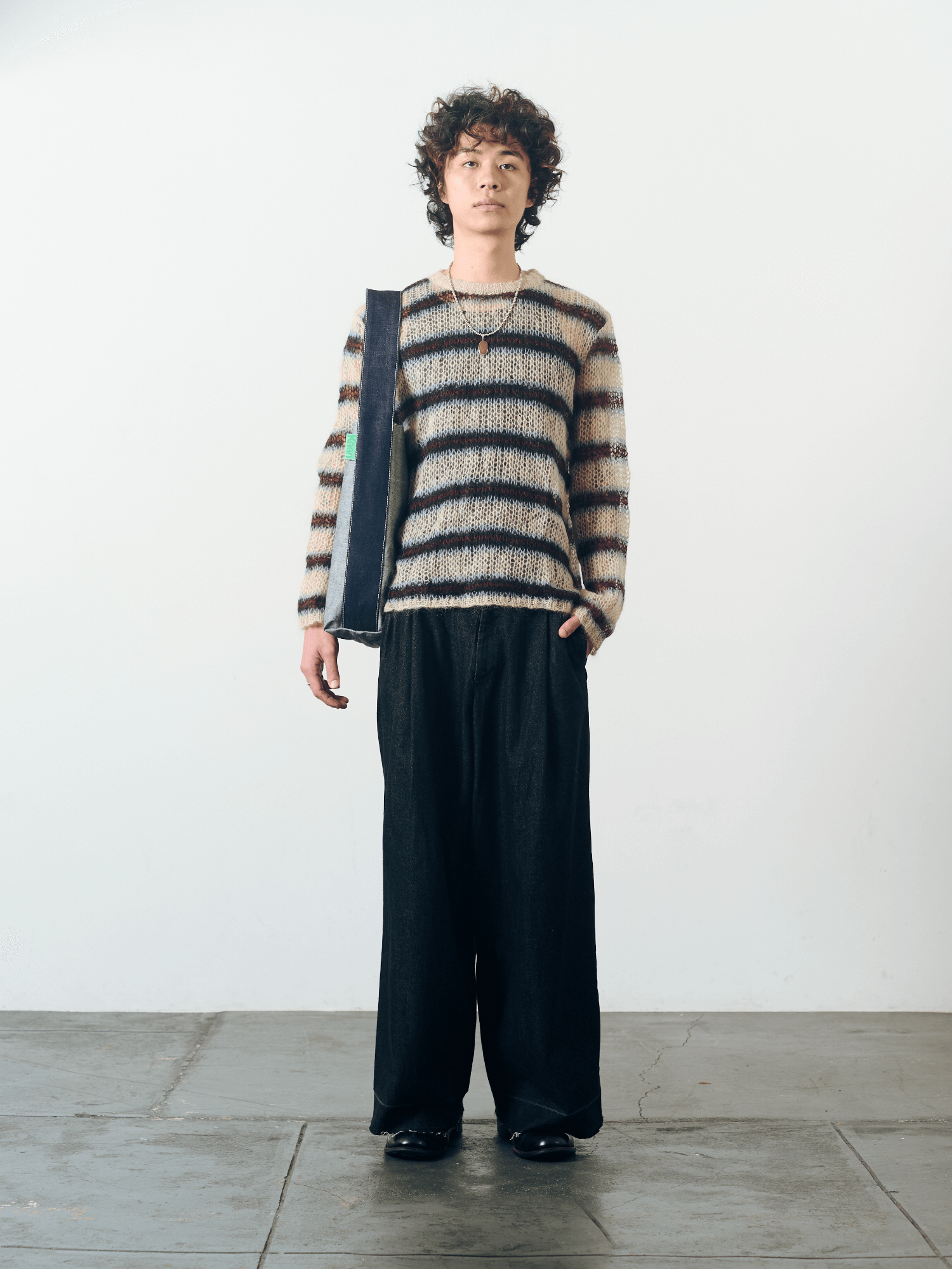 Reversible Denim Midi Bucket in Dark Indigo