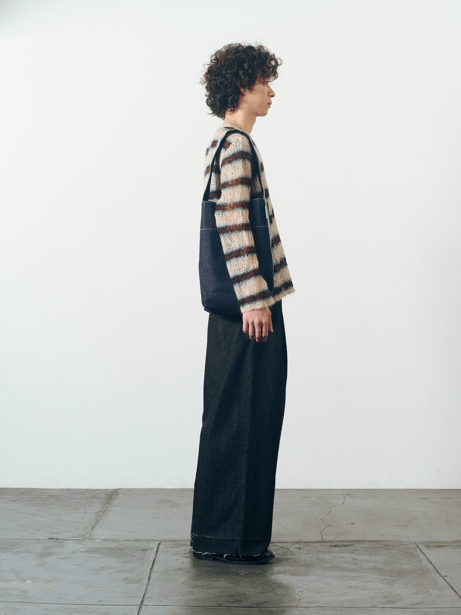 Reversible Denim Midi Bucket in Dark Indigo