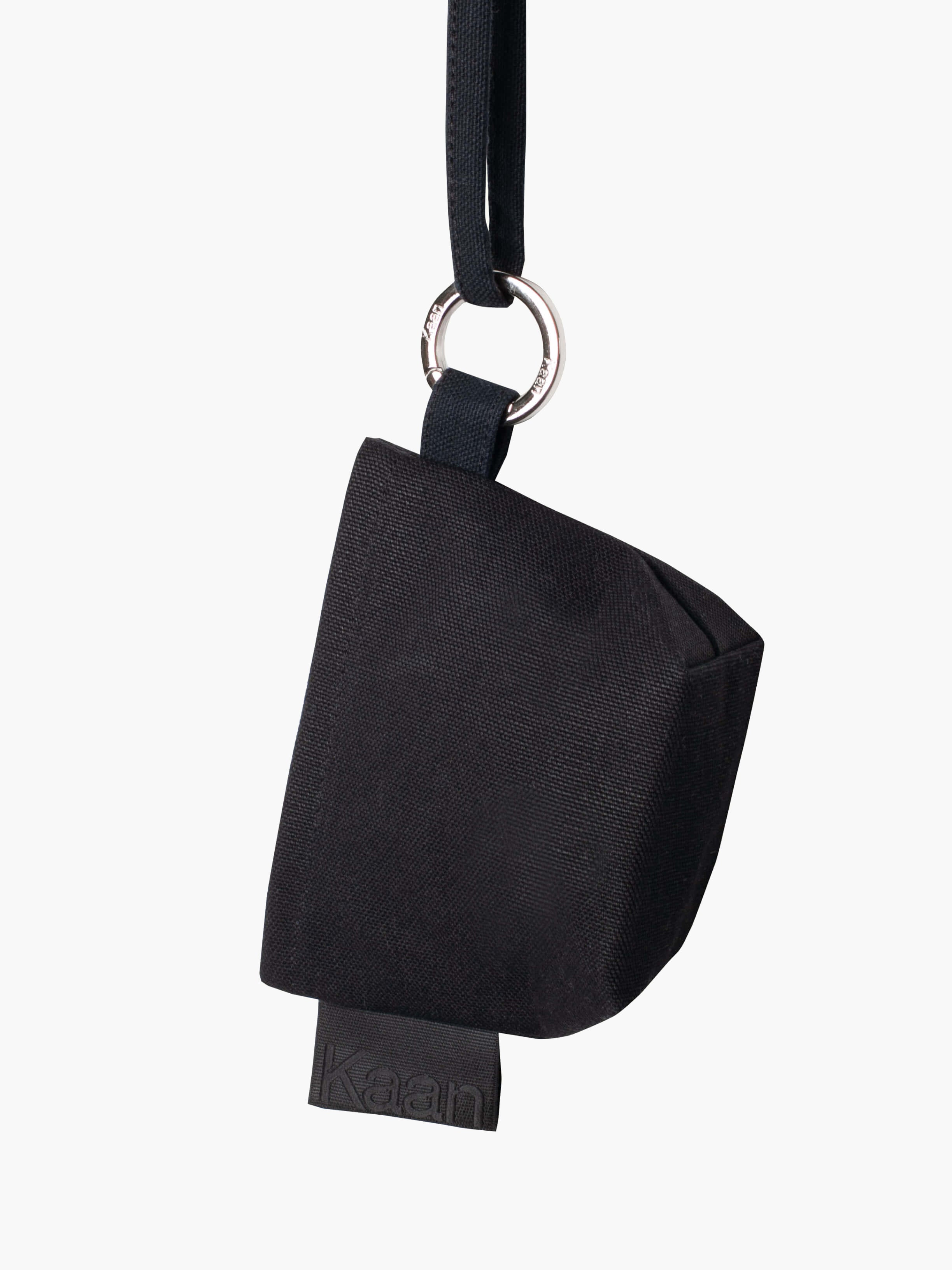 Mini Lanyard Pouch in Black Cotton